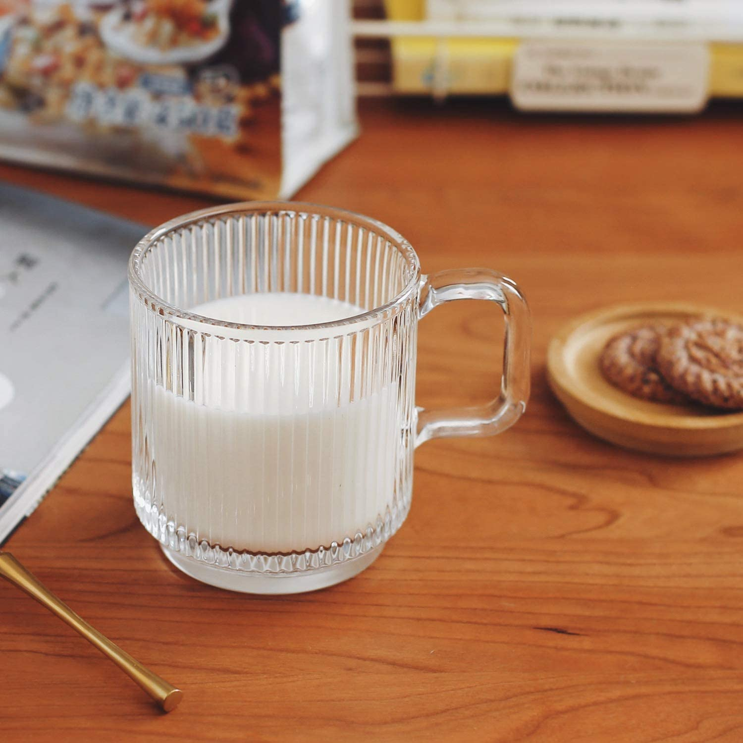 Premium Heat-Resistant Glass Coffee Mug with Clear Handle