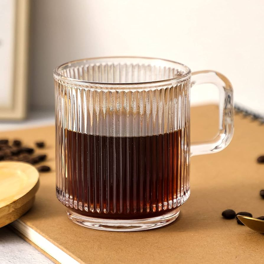 Premium Heat-Resistant Glass Coffee Mug with Clear Handle