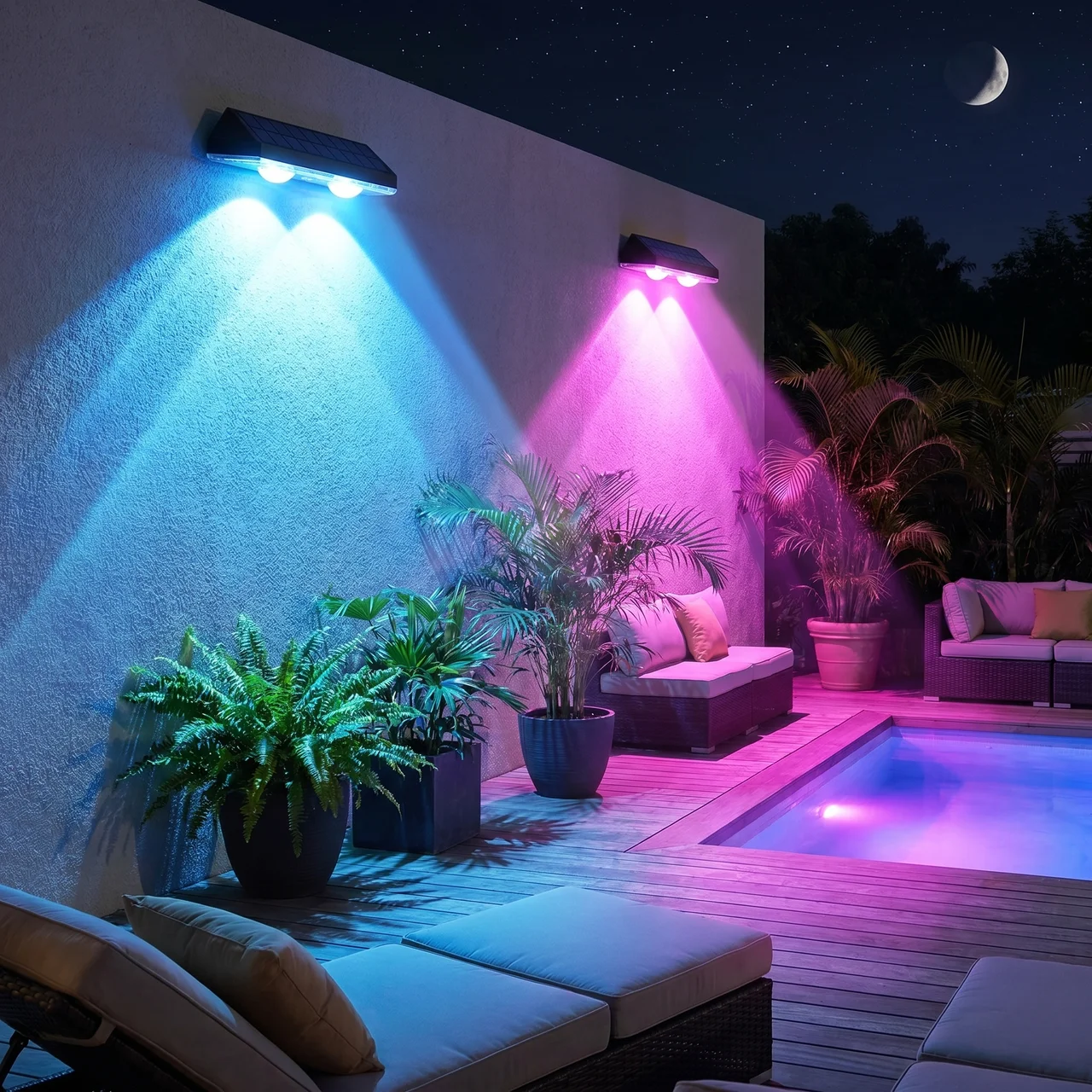 Versatile Solar-Powered LED Wall Light with 8 Stunning Colors
