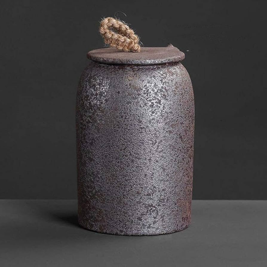 Stylish Ceramic Tea Storage Jar with Lid - Space-Saving Design