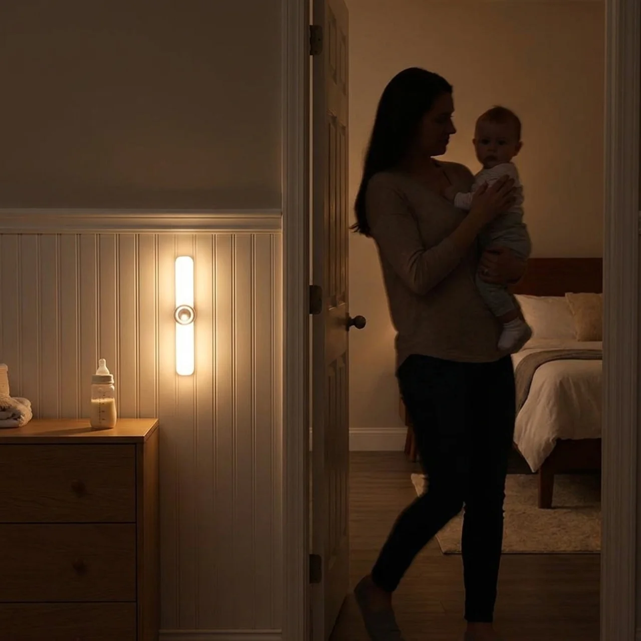 Smart Motion Activated LED Night Light with Rechargeable Battery