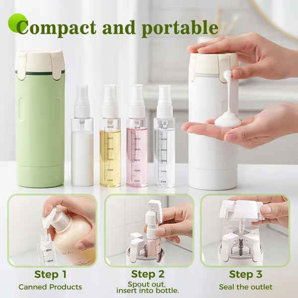 Compact Leak-Proof Dispenser Set – 4 Travel Bottles Included