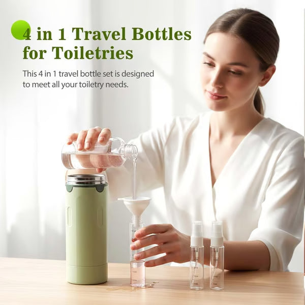 Compact Leak-Proof Dispenser Set – 4 Travel Bottles Included