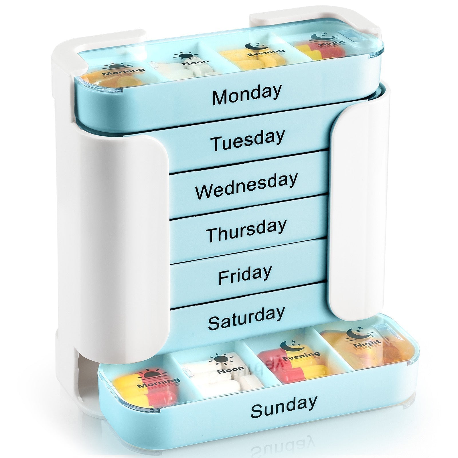 Weekly Pill Dispenser with Labels for Each Day
