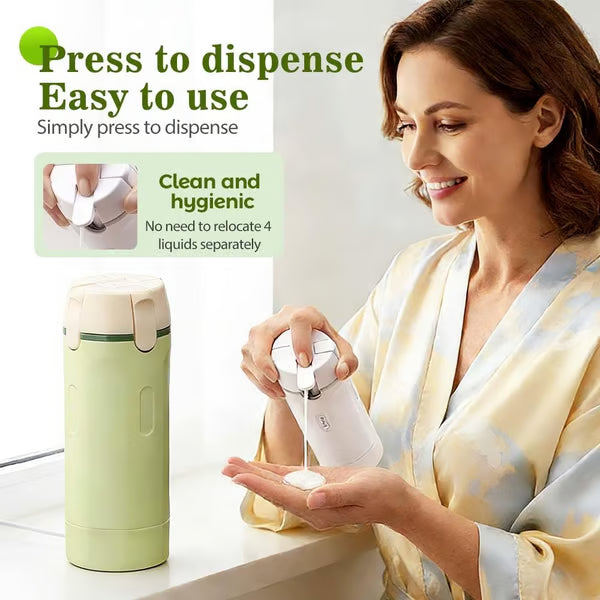 Compact Leak-Proof Dispenser Set – 4 Travel Bottles Included