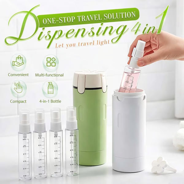 Compact Leak-Proof Dispenser Set – 4 Travel Bottles Included