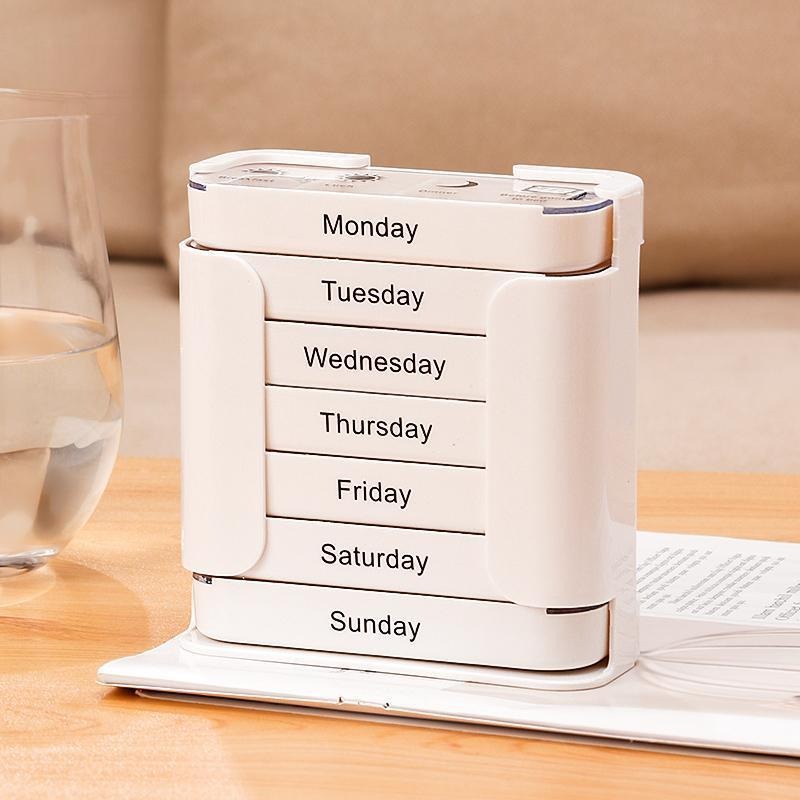 Weekly Pill Dispenser with Labels for Each Day
