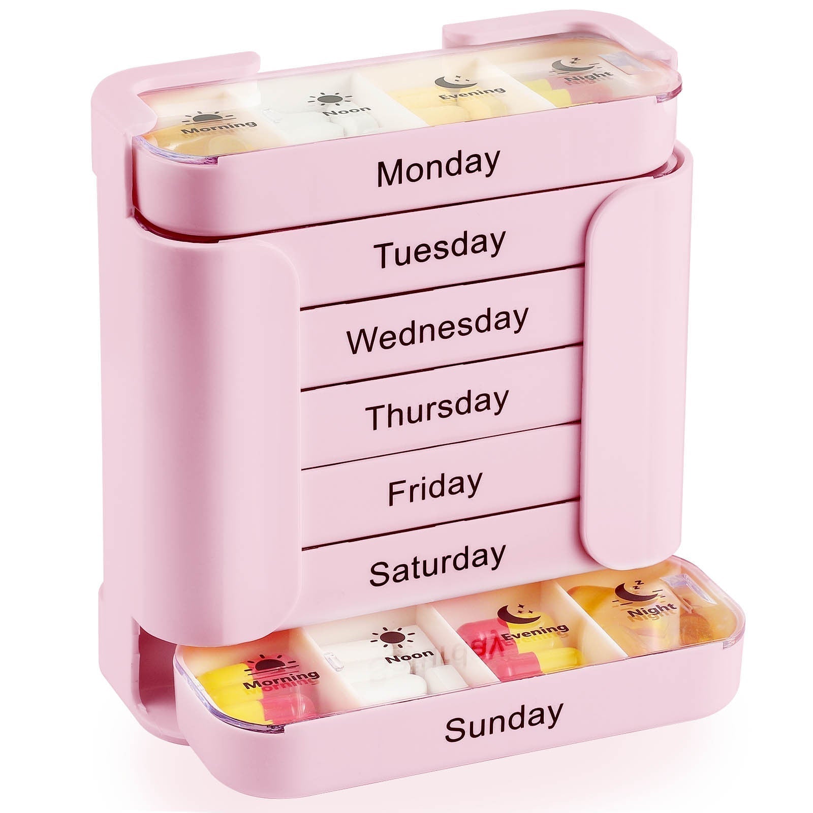 Weekly Pill Dispenser with Labels for Each Day