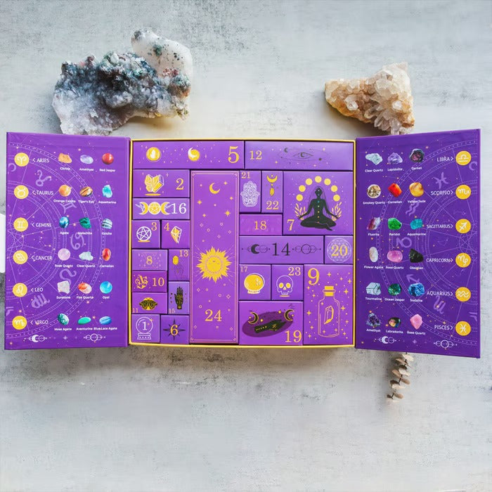 MoonlitAura™ Crystal Countdown Box — Ignite Your Soul with 31 Days of Daily Magic and Mystical Wonder