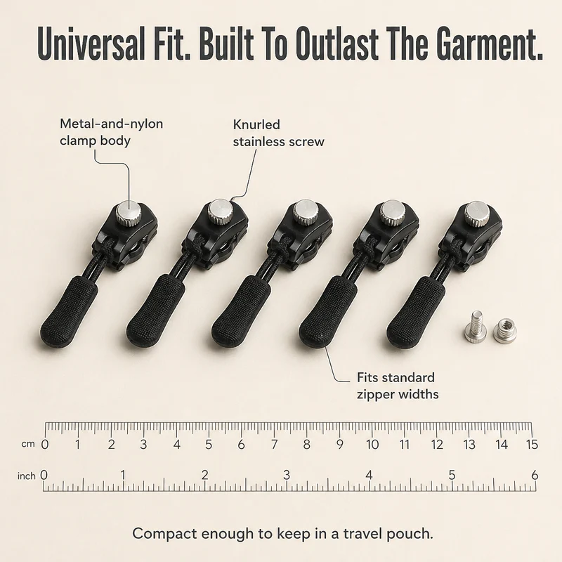 ZipSwiftFix™ — Replace Any Broken Zipper Pull in 30 Seconds Flat