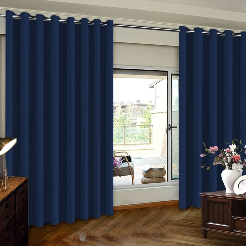 Blackout Thermal Insulated Curtain for Sliding Doors in Black
