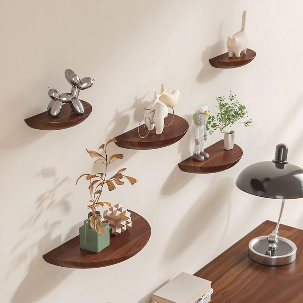 Curved Wooden Wall Shelf for Stylish Storage Solutions