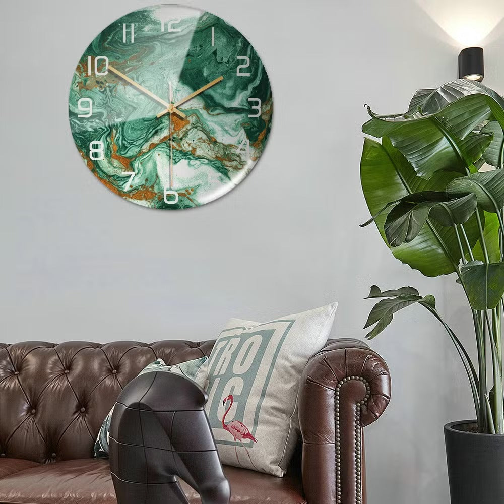 Elegant Acrylic Marble Clock with Silent Functionality