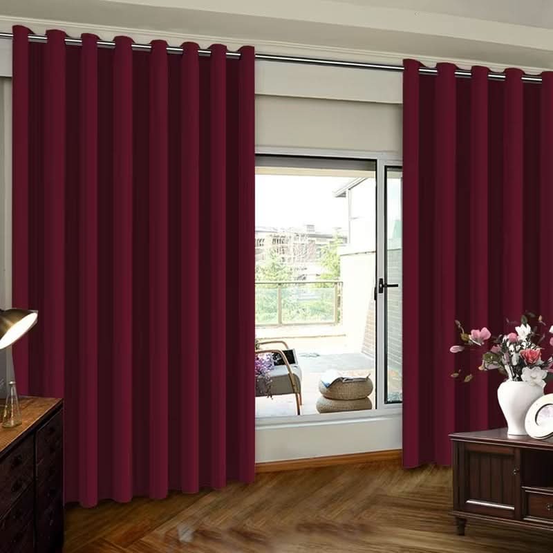 Blackout Thermal Insulated Curtain for Sliding Doors in Black