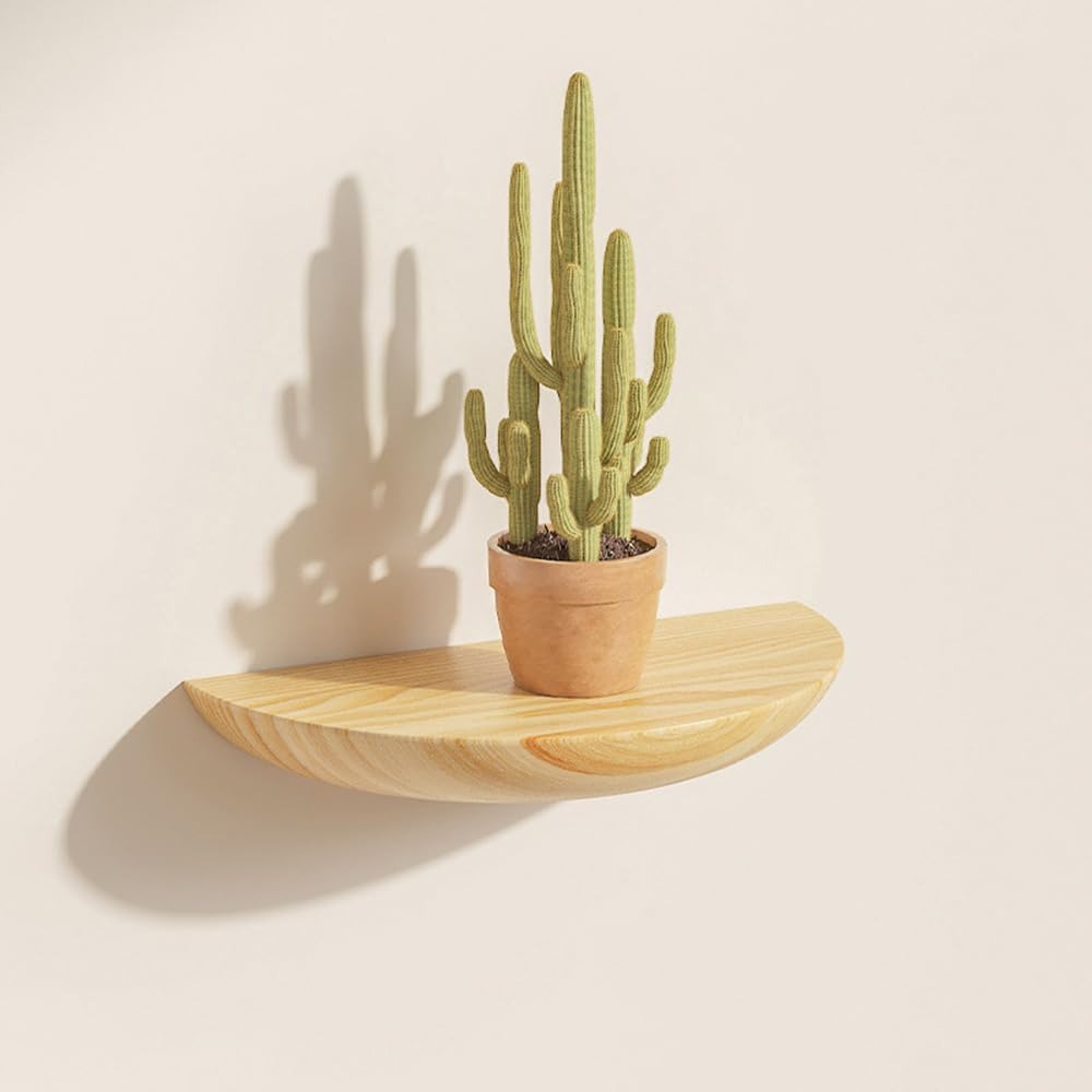 Curved Wooden Wall Shelf for Stylish Storage Solutions
