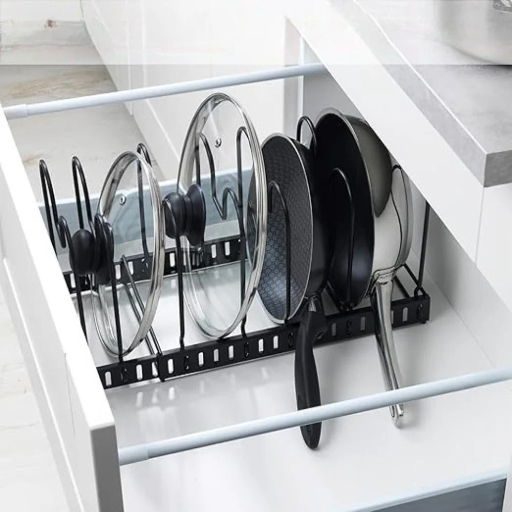 Efficient Pot Lid Holder, Space-Saving Kitchen Organizer
