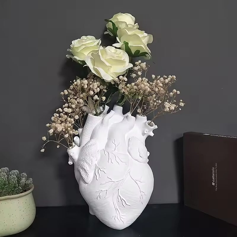 Heart-Shaped Artistic Vase for Floral Arrangements