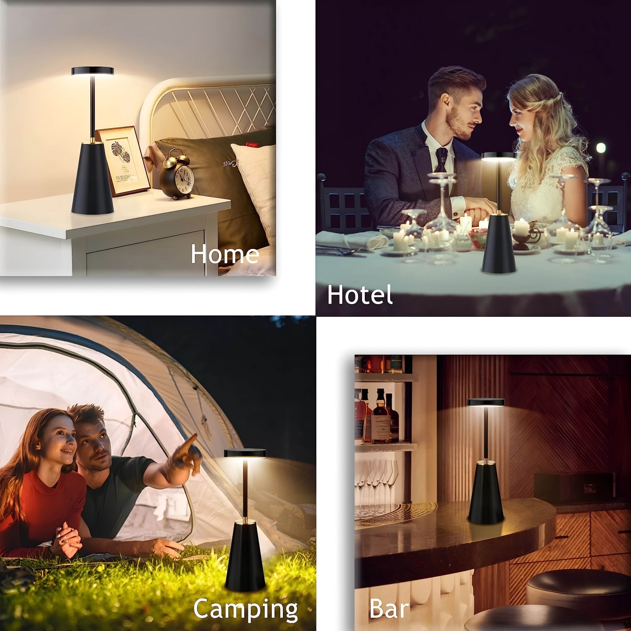 Wireless Touch-Control Table Lamp | Adjustable Brightness | Cozy Lighting for Any Space