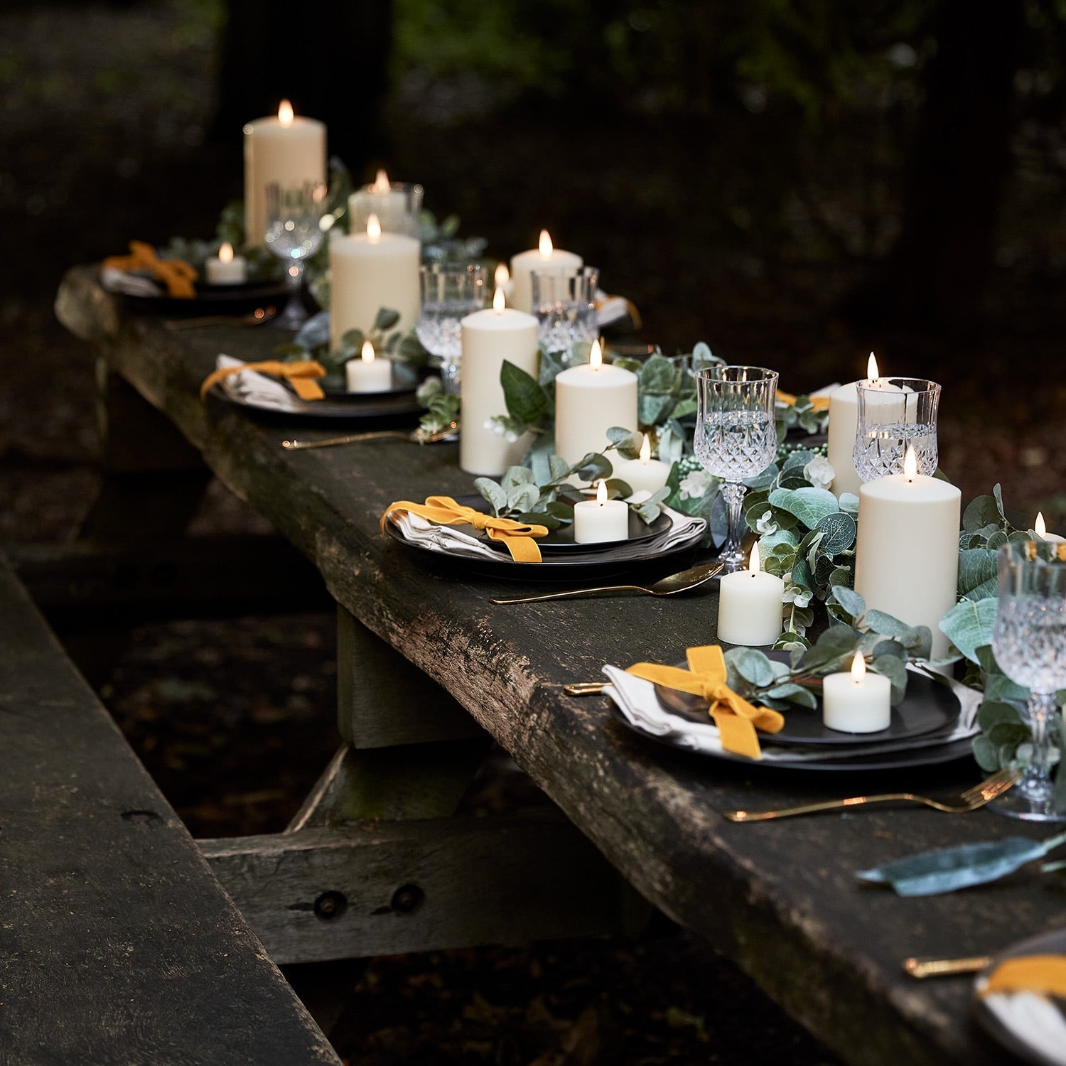 Set of 3 Timer-Controlled LED Candles for Outdoor Use