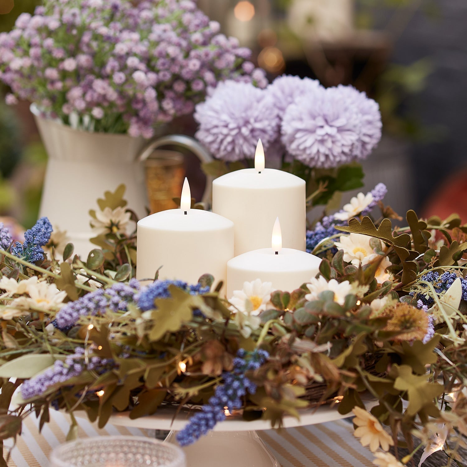 Set of 3 Timer-Controlled LED Candles for Outdoor Use