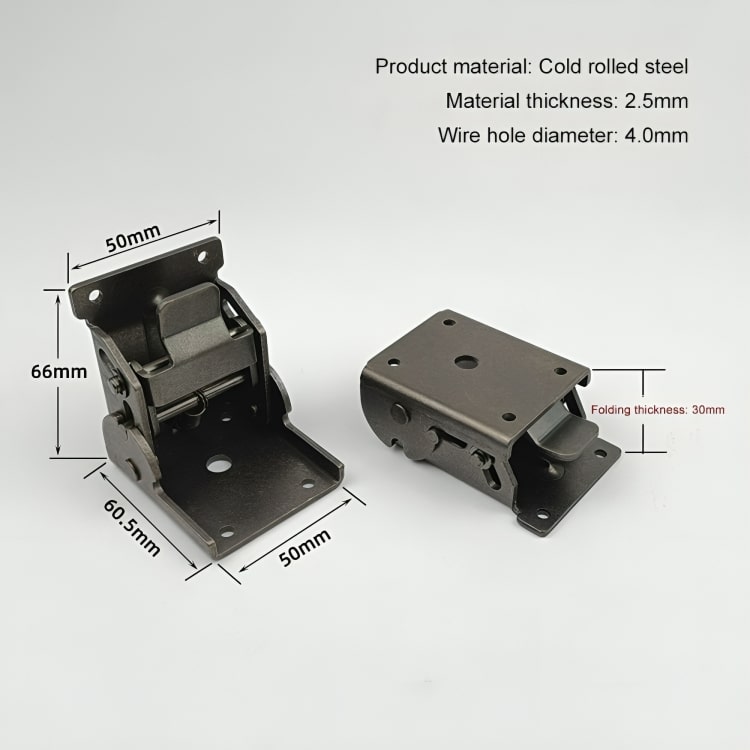 Space-Saving Steel Hinges | Foldable Bracket Set for Table & Cabinet (4 Pieces)