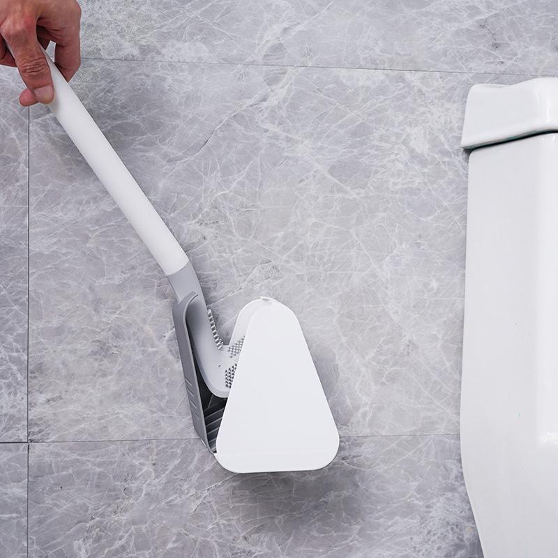 Sleek Silicone Toilet Brush with Space-Saving Holder