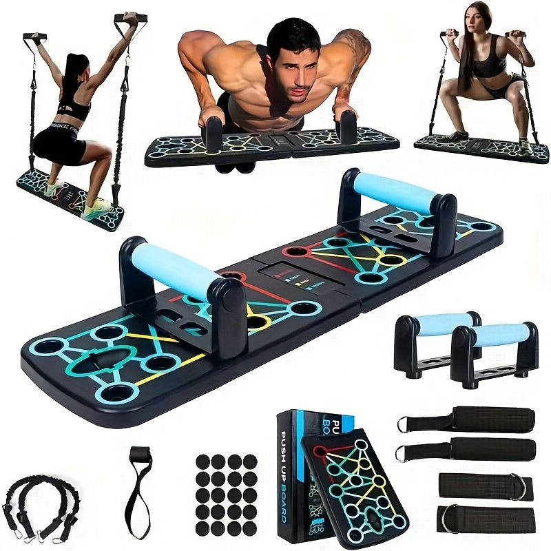 Home Strength Training Set with Push-Up Grips & Resistance Bands