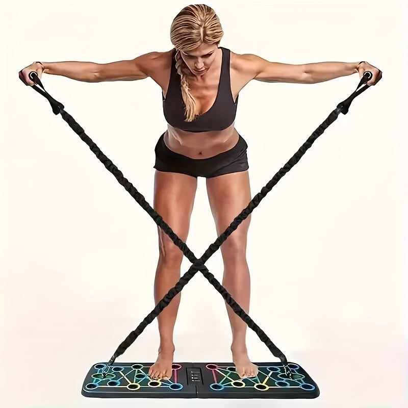 Home Strength Training Set with Push-Up Grips & Resistance Bands