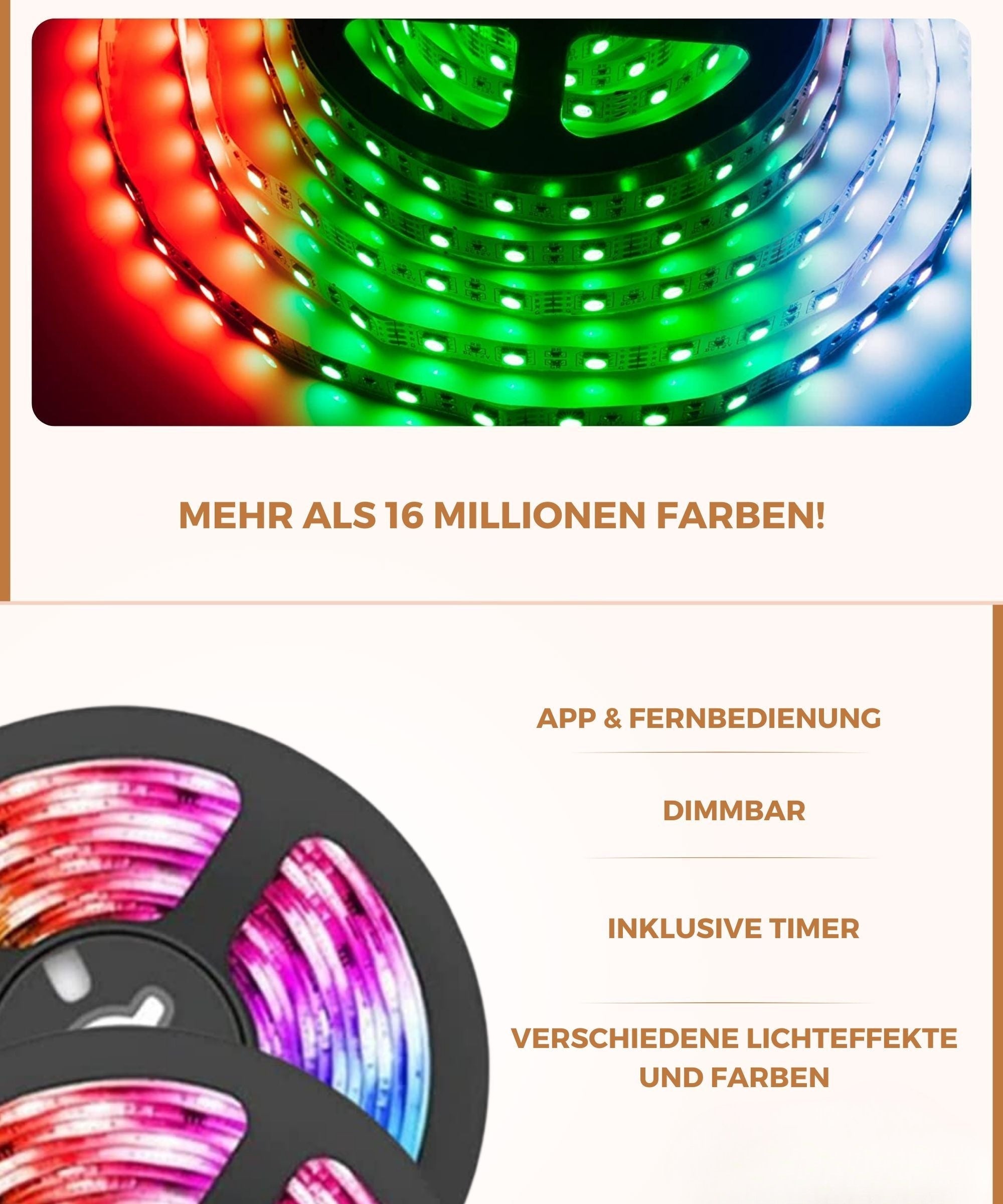 15-Meter Smart LED Light Strip with App & Remote Control