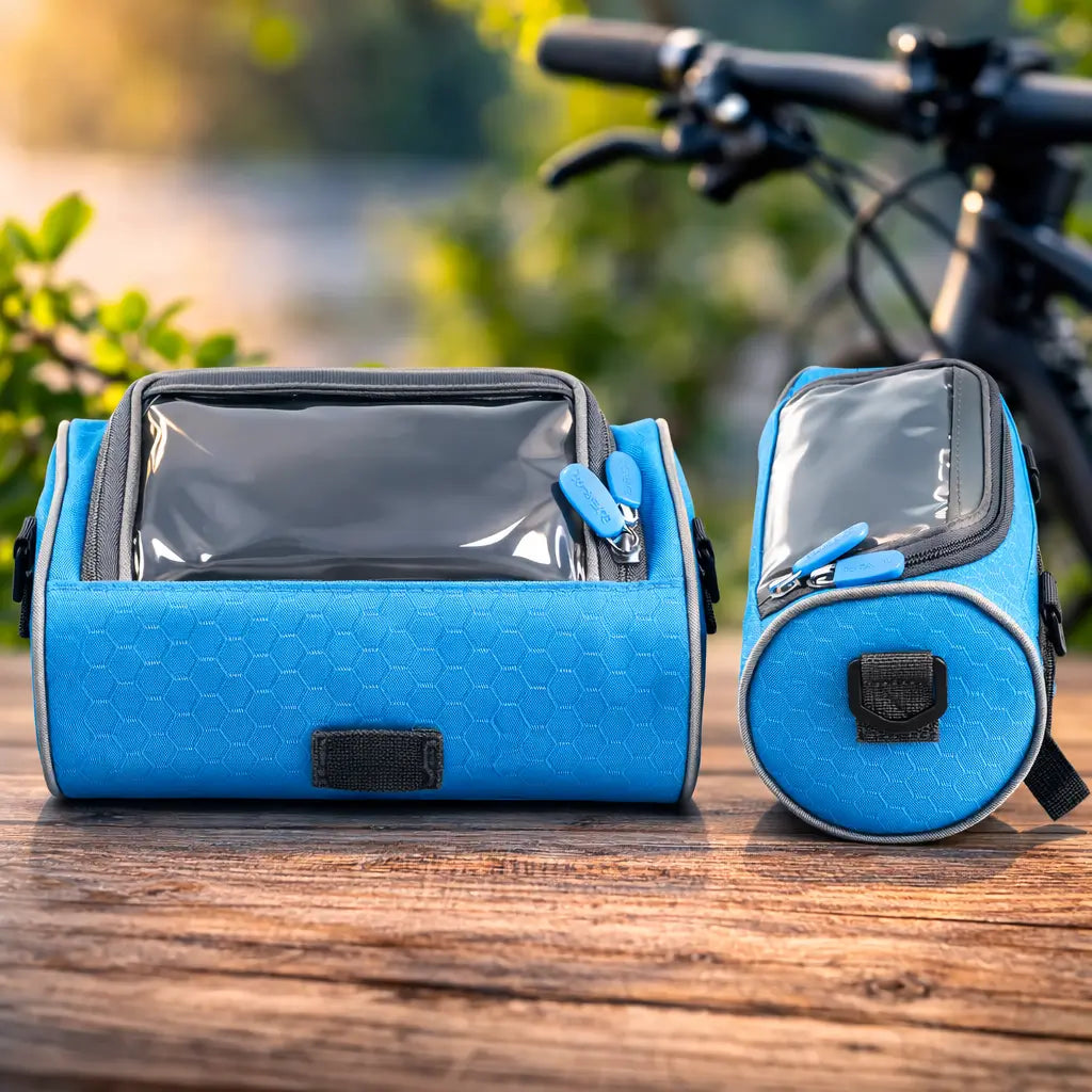 All-Weather Bicycle Handlebar Pouch with Touchscreen Access