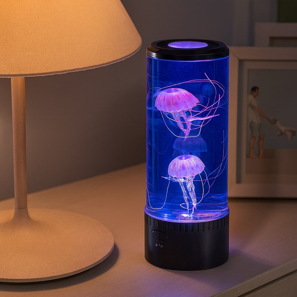 OceanGlow LED Night Lamp | Jellyfish Effect Table Light