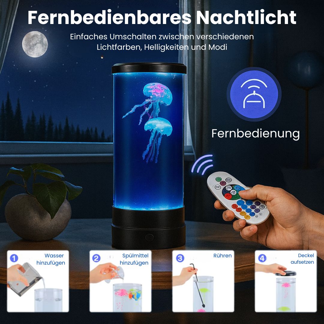 OceanGlow LED Night Lamp | Jellyfish Effect Table Light
