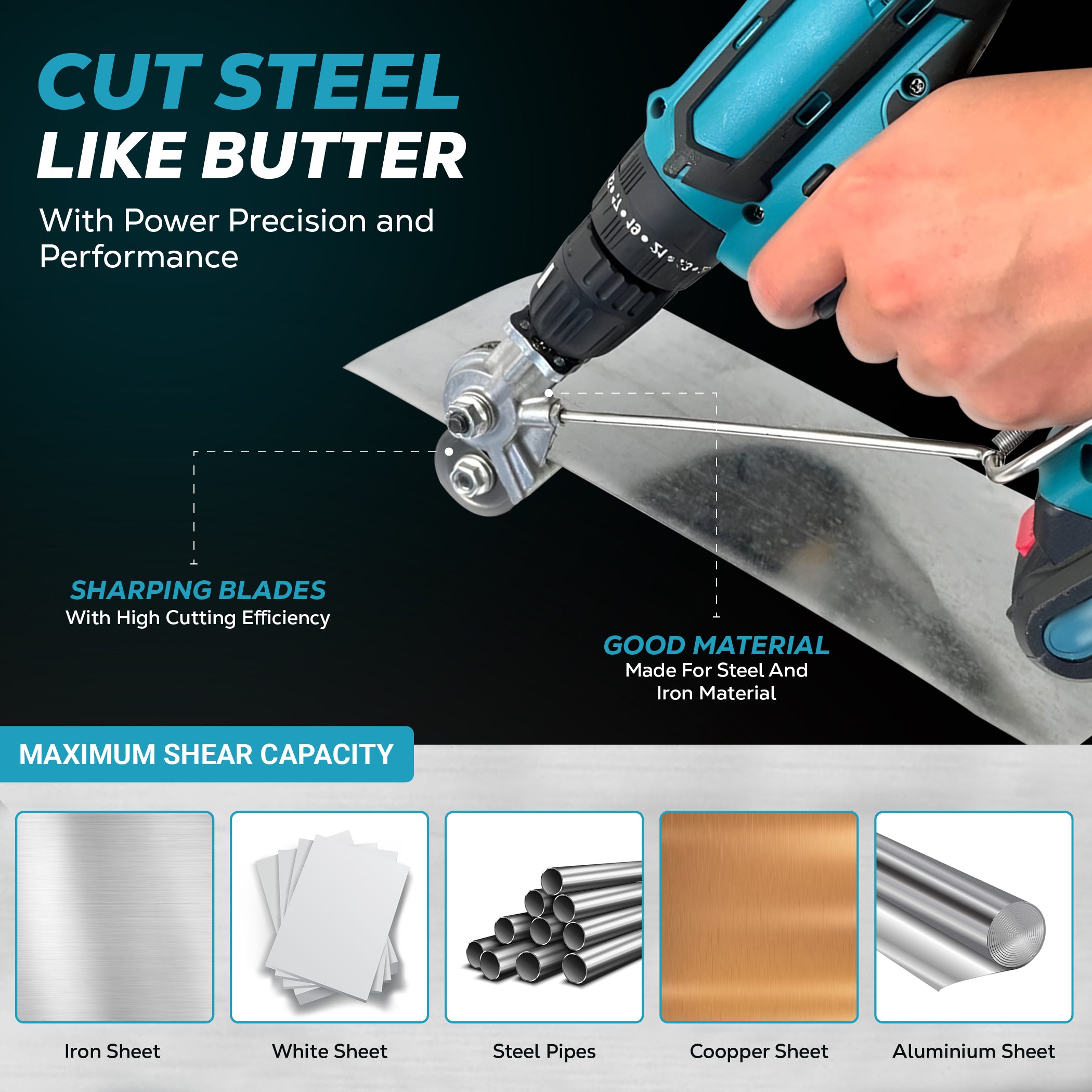 SteelSlice™ — Turn Your Drill Into a Safe, Lightning-Fast Metal Cutting Machine