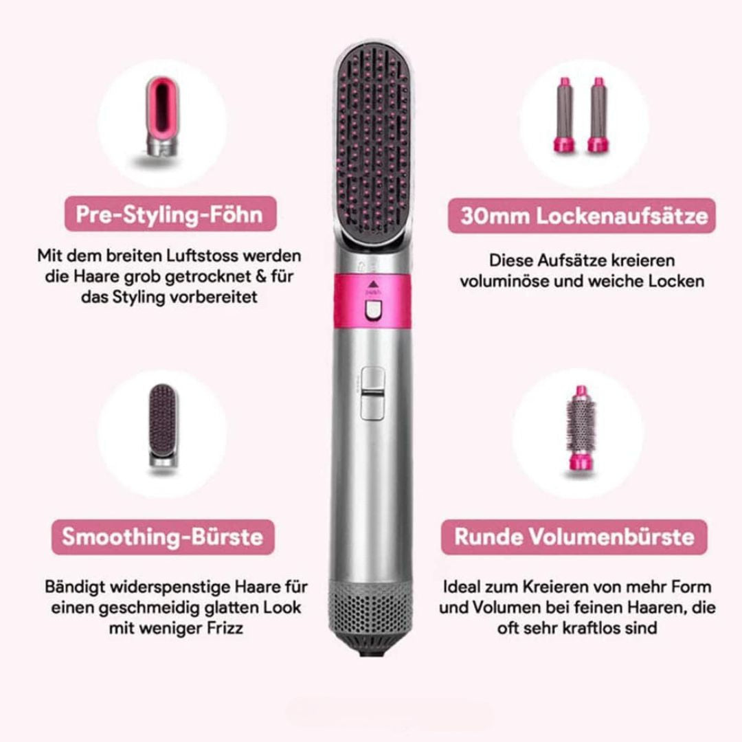 Ultimate 5-in-1 Hair Styling Tool | Curling, Straightening, and Blowing