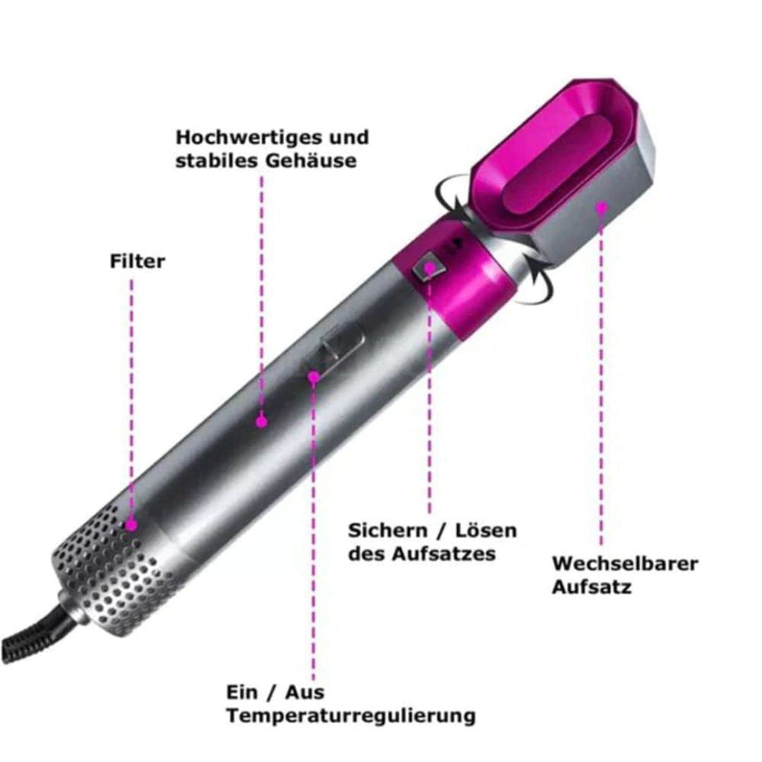 Ultimate 5-in-1 Hair Styling Tool | Curling, Straightening, and Blowing
