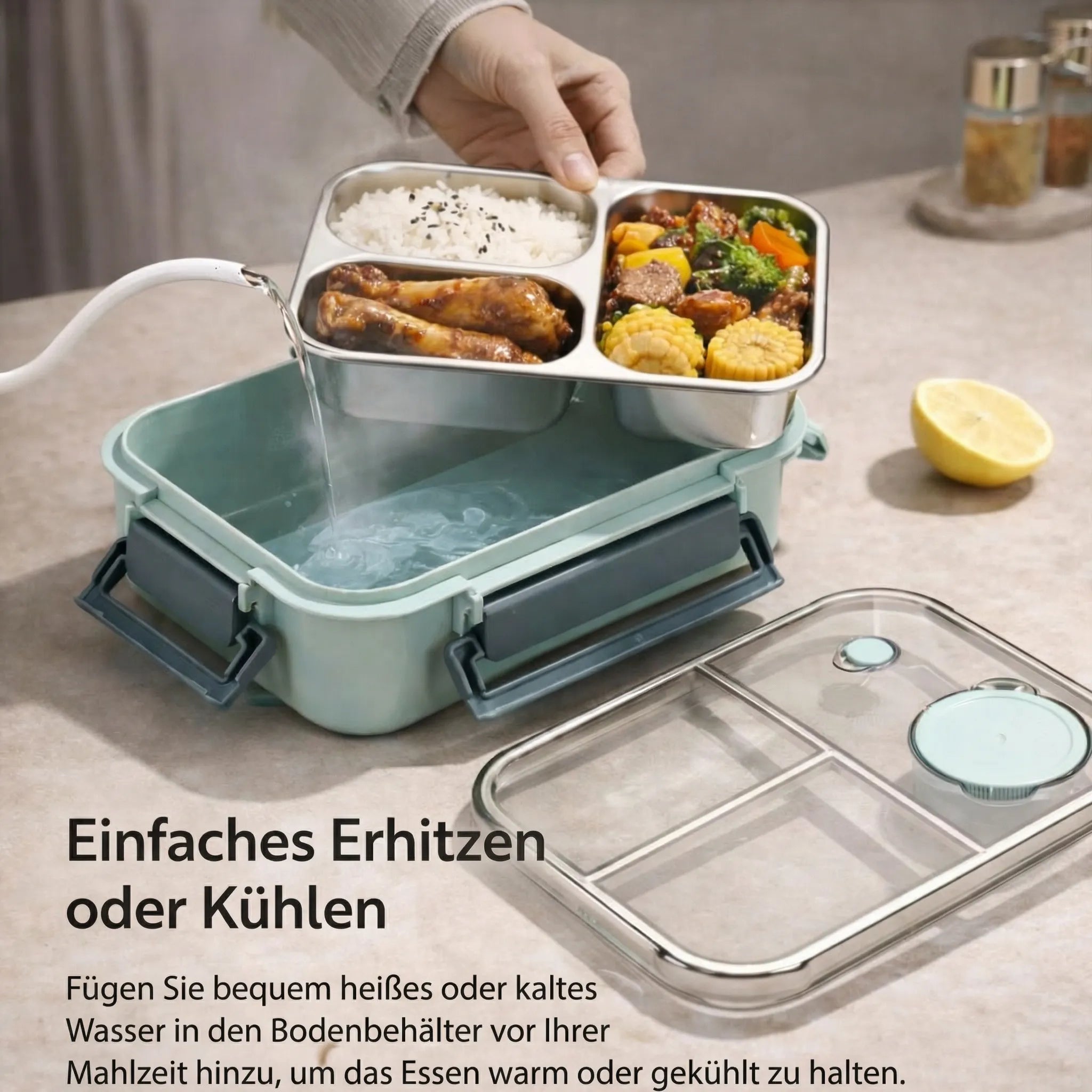 SmartSeal Meal Container | Stainless Steel Lunchbox with Dividers