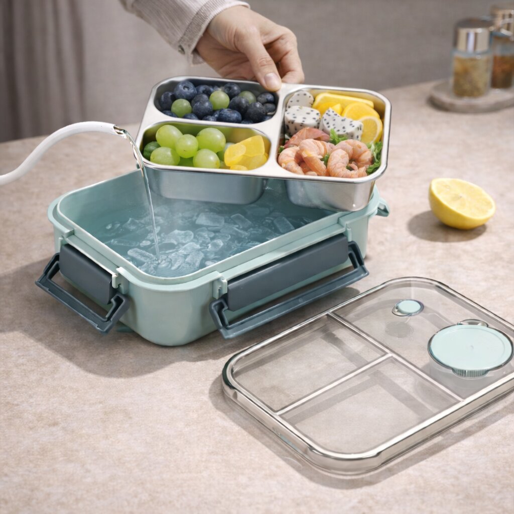 SmartSeal Meal Container | Stainless Steel Lunchbox with Dividers