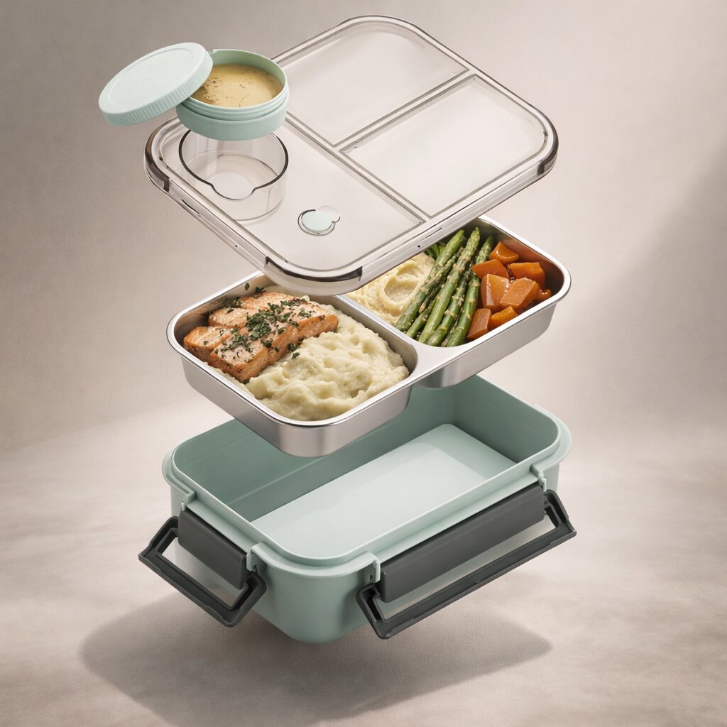 SmartSeal Meal Container | Stainless Steel Lunchbox with Dividers