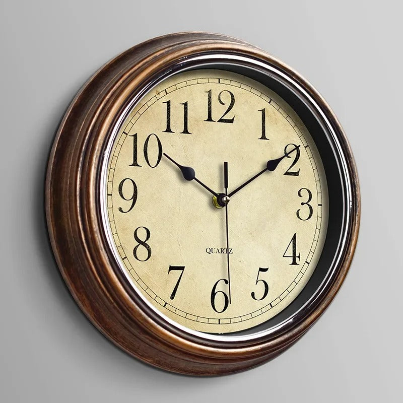 Elegant Wood Wall Clock with Whisper-Quiet Mechanism