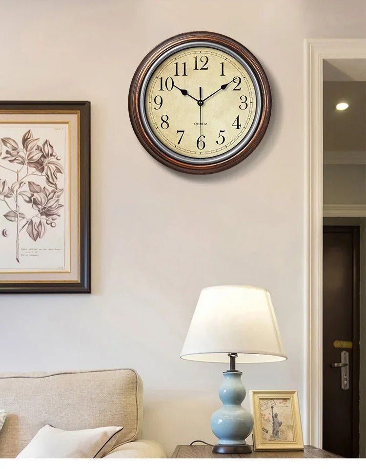 Elegant Wood Wall Clock with Whisper-Quiet Mechanism