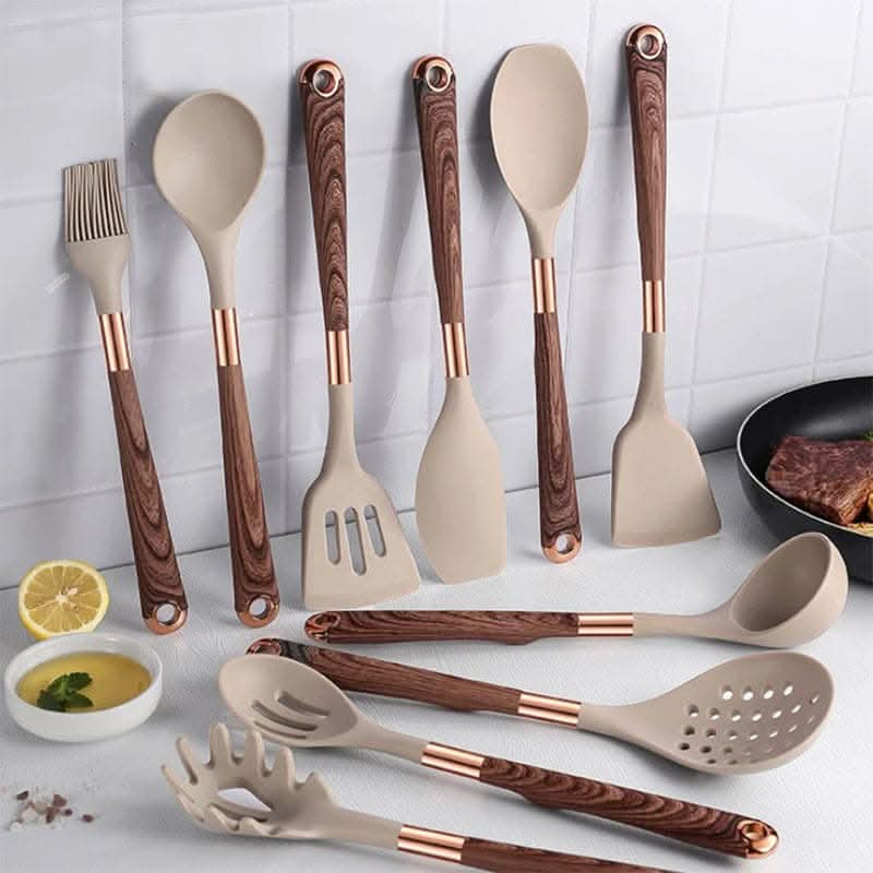 Essential 10-Piece Silicone Cooking Utensil Collection