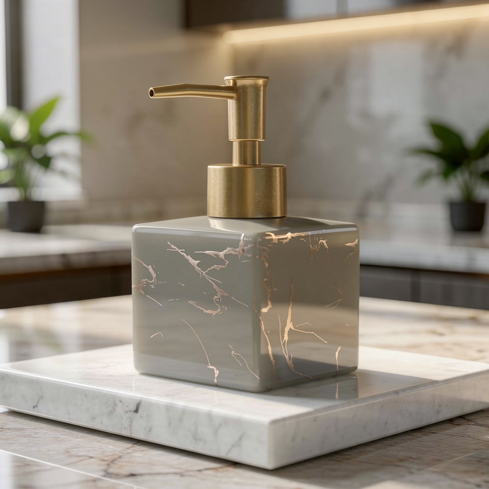 Elegant Marble Soap Dispenser for Kitchen and Bathroom
