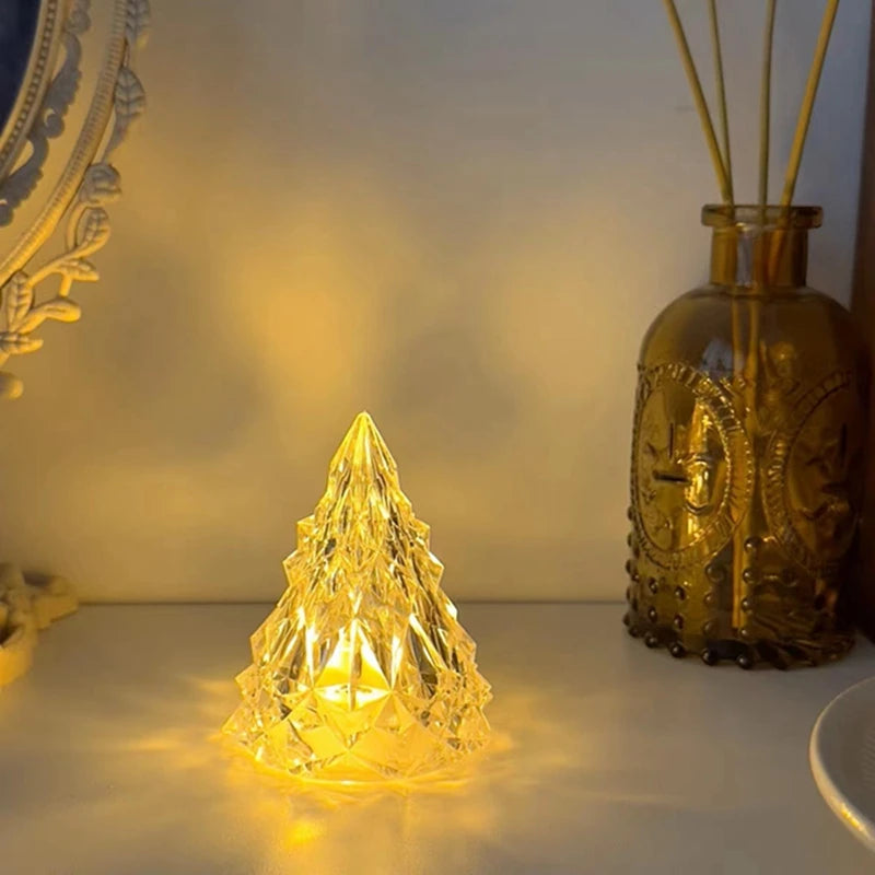 Illuminated Crystal Christmas Trees | Set of 5 Decorative Lights