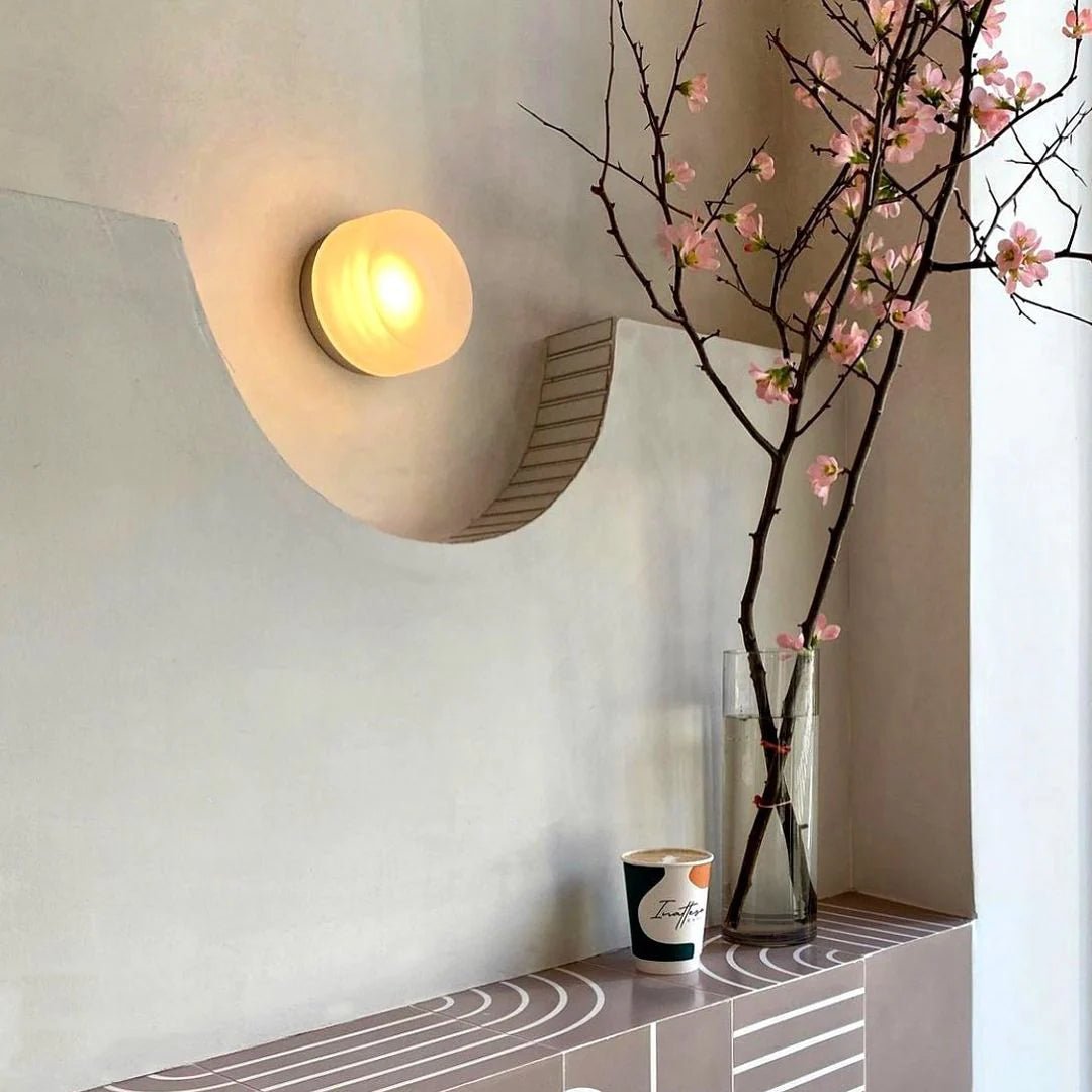 LumaSphere - Elegant Dimple Glass LED Wall Light for Modern Homes