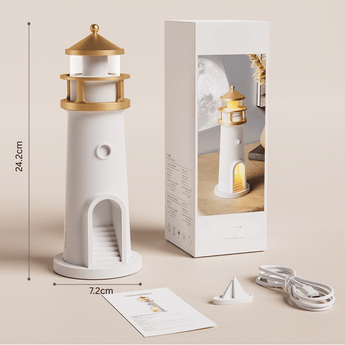 Serene Lighthouse Projection Lamp with Bluetooth Speaker