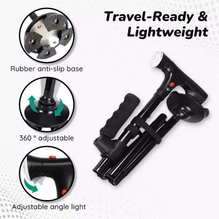 All-Terrain LED Walking Stick with Safety Features