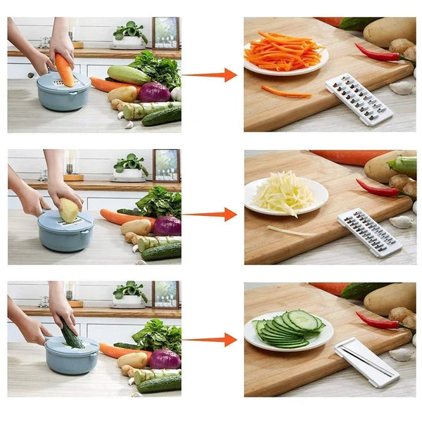 All-in-One Vegetable & Fruit Slicer | 12 Functions in One