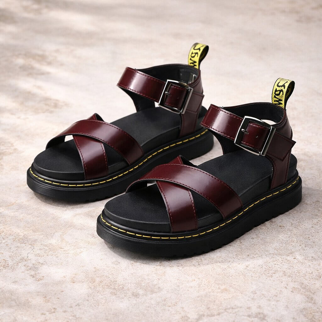 Stylish and Comfortable Women's Leather Platform Sandals