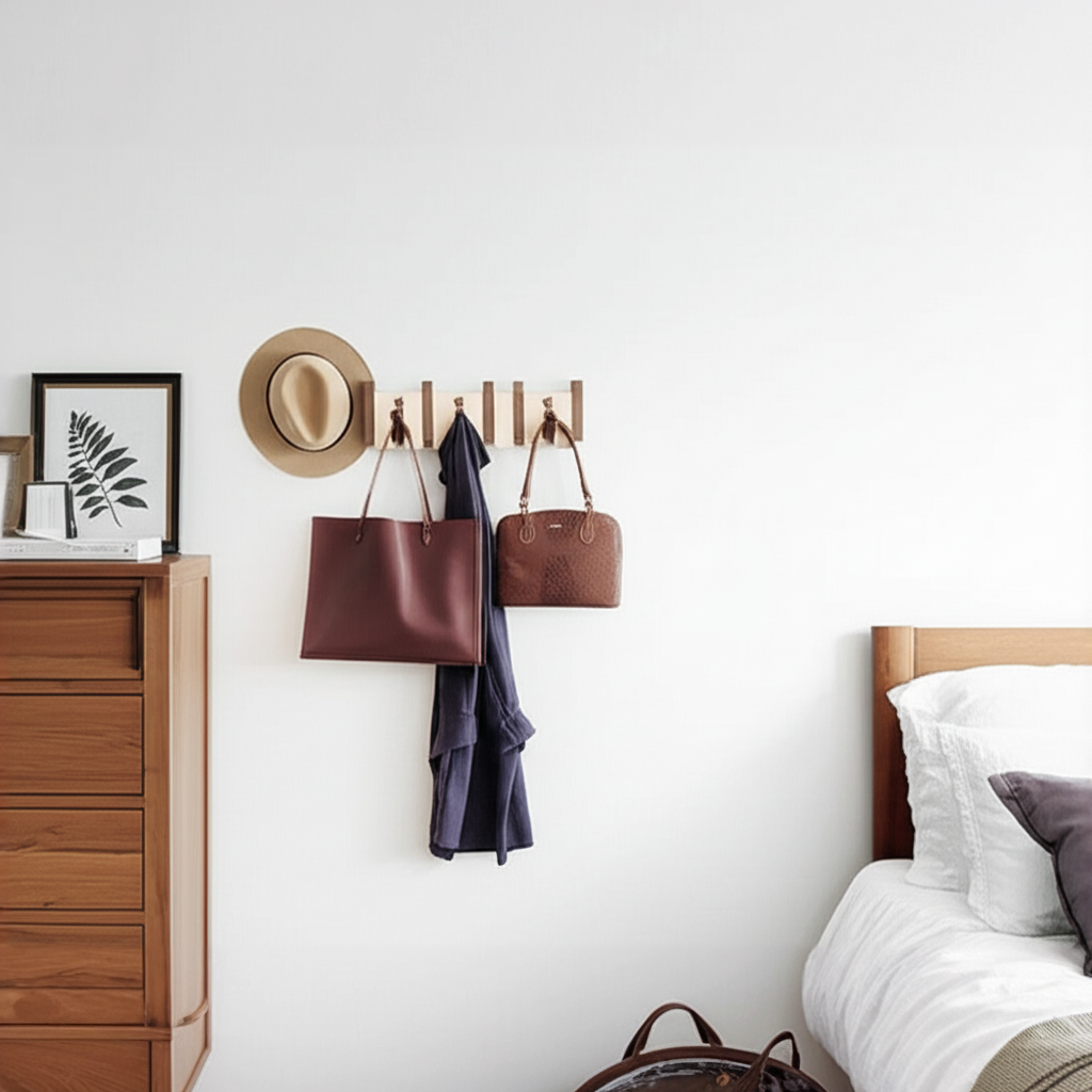Elegant Wooden Coat Rack - Chic Entrance Organizer