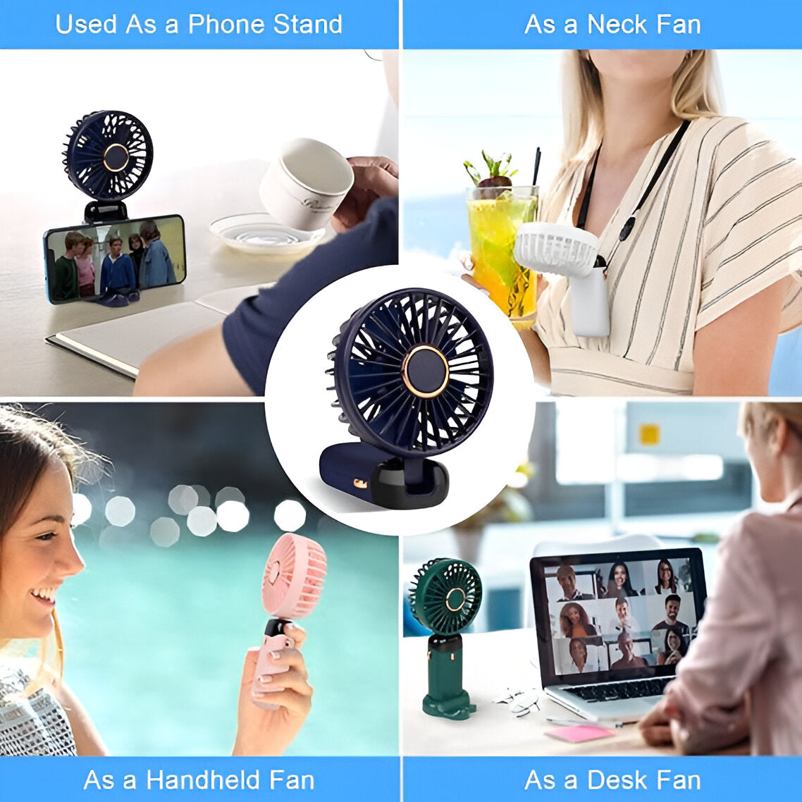 Compact USB Rechargeable Handheld Cooling Fan